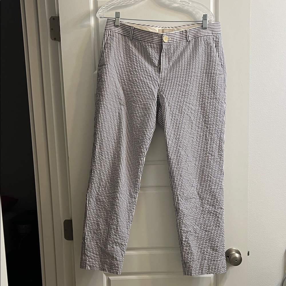 Banana Republic periwinkle & White Seersucker Chinos